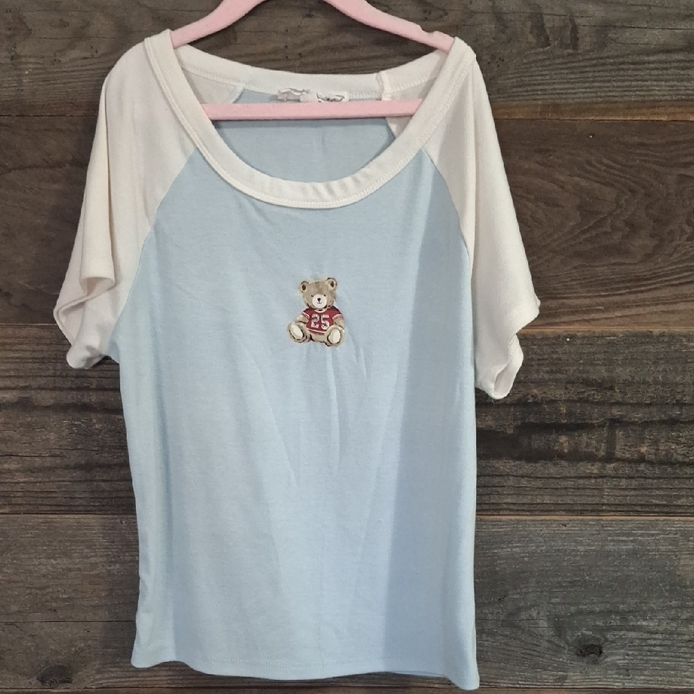 Hippie ROSE Kids Blue and White Bear Shirt E